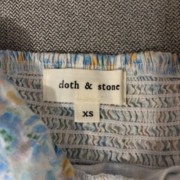 Anthropologie Cloth & Stone Blue Floral Mini Dress – Size XS - Picture 4 of 7